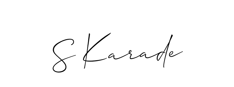 Check out images of Autograph of S Karade name. Actor S Karade Signature Style. Allison_Script is a professional sign style online. S Karade signature style 2 images and pictures png