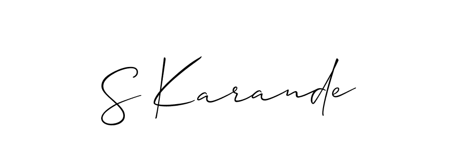 Similarly Allison_Script is the best handwritten signature design. Signature creator online .You can use it as an online autograph creator for name S Karande. S Karande signature style 2 images and pictures png