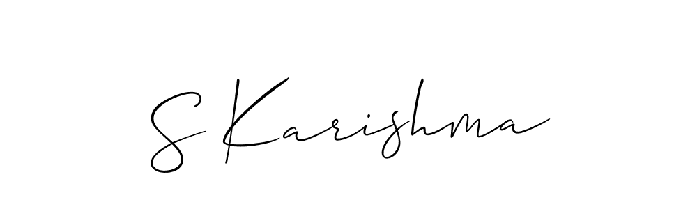 S Karishma stylish signature style. Best Handwritten Sign (Allison_Script) for my name. Handwritten Signature Collection Ideas for my name S Karishma. S Karishma signature style 2 images and pictures png