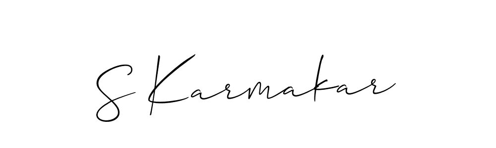 Create a beautiful signature design for name S Karmakar. With this signature (Allison_Script) fonts, you can make a handwritten signature for free. S Karmakar signature style 2 images and pictures png