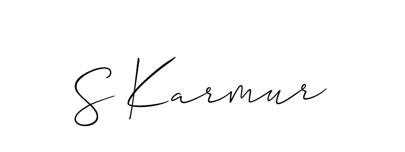 Use a signature maker to create a handwritten signature online. With this signature software, you can design (Allison_Script) your own signature for name S Karmur. S Karmur signature style 2 images and pictures png