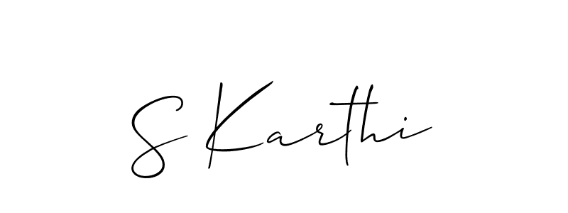 S Karthi stylish signature style. Best Handwritten Sign (Allison_Script) for my name. Handwritten Signature Collection Ideas for my name S Karthi. S Karthi signature style 2 images and pictures png