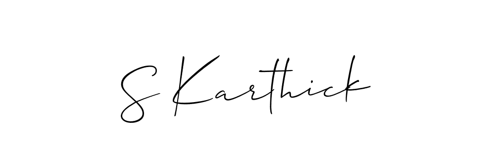 Design your own signature with our free online signature maker. With this signature software, you can create a handwritten (Allison_Script) signature for name S Karthick. S Karthick signature style 2 images and pictures png