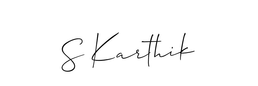 if you are searching for the best signature style for your name S Karthik. so please give up your signature search. here we have designed multiple signature styles  using Allison_Script. S Karthik signature style 2 images and pictures png