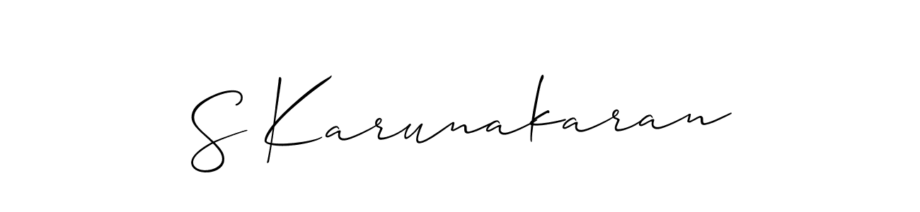 Allison_Script is a professional signature style that is perfect for those who want to add a touch of class to their signature. It is also a great choice for those who want to make their signature more unique. Get S Karunakaran name to fancy signature for free. S Karunakaran signature style 2 images and pictures png