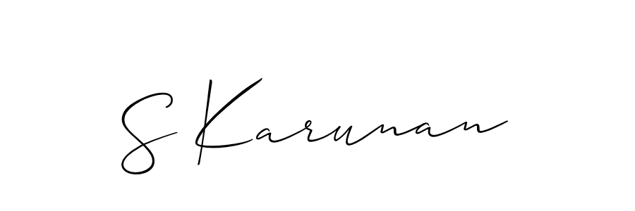 You should practise on your own different ways (Allison_Script) to write your name (S Karunan) in signature. don't let someone else do it for you. S Karunan signature style 2 images and pictures png