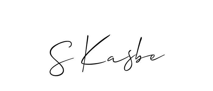 Also we have S Kasbe name is the best signature style. Create professional handwritten signature collection using Allison_Script autograph style. S Kasbe signature style 2 images and pictures png