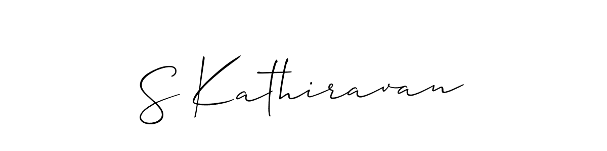 How to make S Kathiravan name signature. Use Allison_Script style for creating short signs online. This is the latest handwritten sign. S Kathiravan signature style 2 images and pictures png