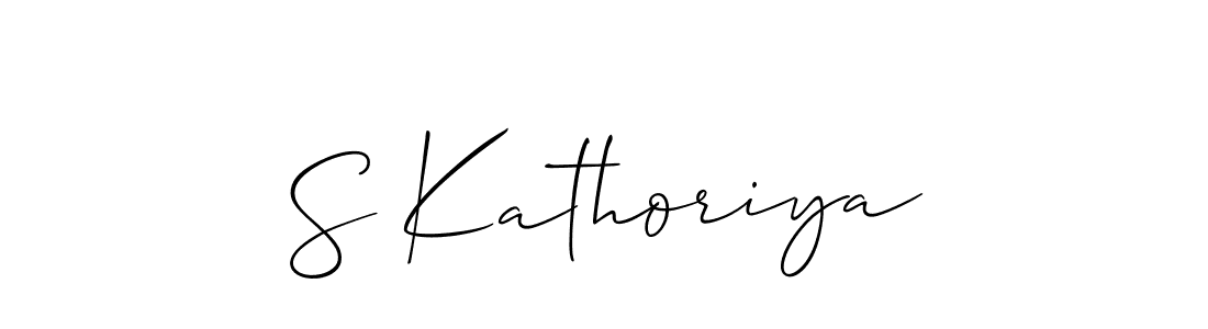 Make a short S Kathoriya signature style. Manage your documents anywhere anytime using Allison_Script. Create and add eSignatures, submit forms, share and send files easily. S Kathoriya signature style 2 images and pictures png