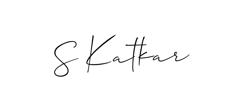 How to make S Katkar signature? Allison_Script is a professional autograph style. Create handwritten signature for S Katkar name. S Katkar signature style 2 images and pictures png