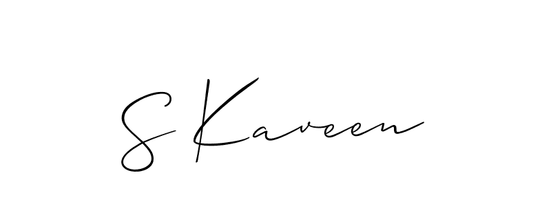 if you are searching for the best signature style for your name S Kaveen. so please give up your signature search. here we have designed multiple signature styles  using Allison_Script. S Kaveen signature style 2 images and pictures png