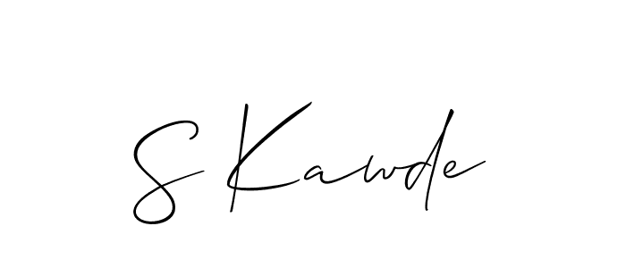 The best way (Allison_Script) to make a short signature is to pick only two or three words in your name. The name S Kawde include a total of six letters. For converting this name. S Kawde signature style 2 images and pictures png