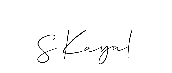 Make a beautiful signature design for name S Kayal. With this signature (Allison_Script) style, you can create a handwritten signature for free. S Kayal signature style 2 images and pictures png