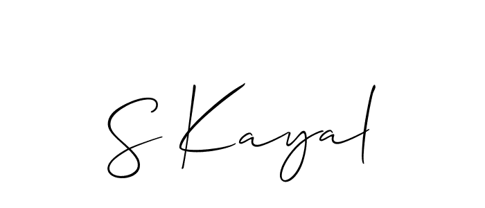 You should practise on your own different ways (Allison_Script) to write your name (S Kayal) in signature. don't let someone else do it for you. S Kayal signature style 2 images and pictures png