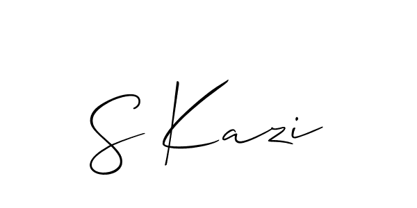 Design your own signature with our free online signature maker. With this signature software, you can create a handwritten (Allison_Script) signature for name S Kazi. S Kazi signature style 2 images and pictures png