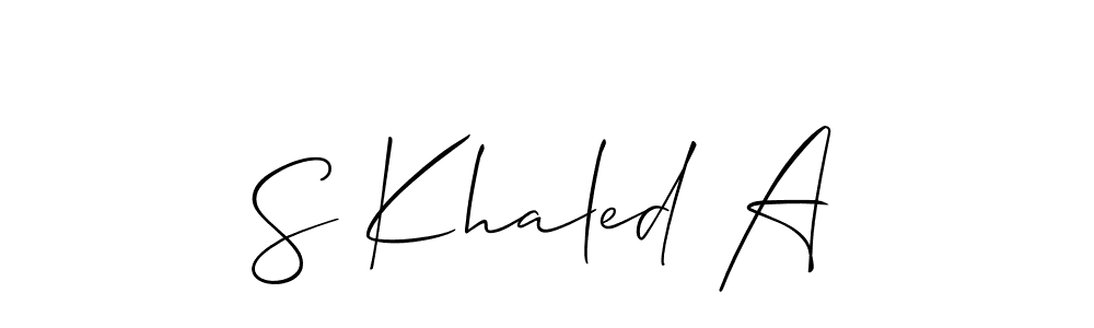 Use a signature maker to create a handwritten signature online. With this signature software, you can design (Allison_Script) your own signature for name S Khaled A. S Khaled A signature style 2 images and pictures png