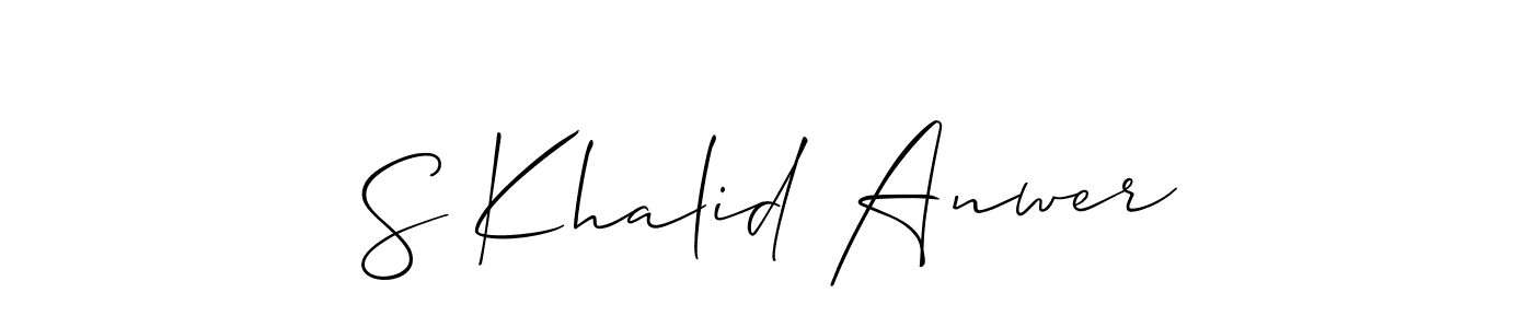 How to make S Khalid Anwer signature? Allison_Script is a professional autograph style. Create handwritten signature for S Khalid Anwer name. S Khalid Anwer signature style 2 images and pictures png