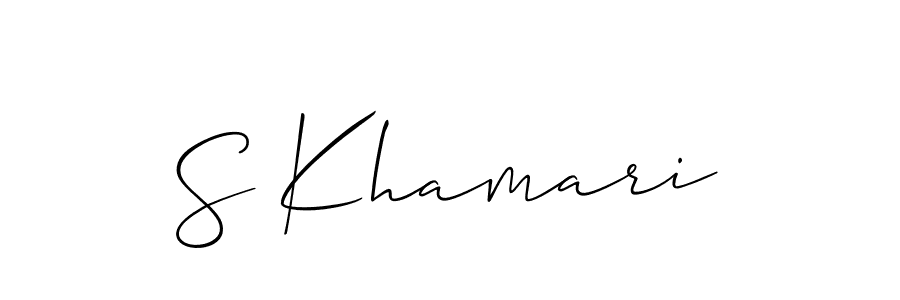 You should practise on your own different ways (Allison_Script) to write your name (S Khamari) in signature. don't let someone else do it for you. S Khamari signature style 2 images and pictures png