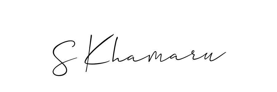 Use a signature maker to create a handwritten signature online. With this signature software, you can design (Allison_Script) your own signature for name S Khamaru. S Khamaru signature style 2 images and pictures png