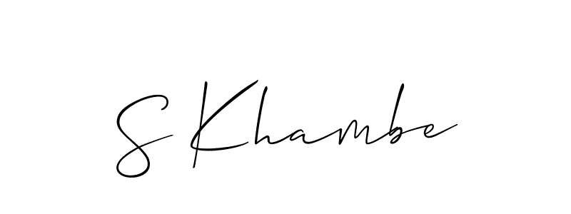 Make a beautiful signature design for name S Khambe. With this signature (Allison_Script) style, you can create a handwritten signature for free. S Khambe signature style 2 images and pictures png