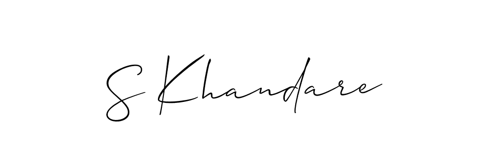 How to Draw S Khandare signature style? Allison_Script is a latest design signature styles for name S Khandare. S Khandare signature style 2 images and pictures png