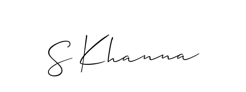 How to make S Khanna name signature. Use Allison_Script style for creating short signs online. This is the latest handwritten sign. S Khanna signature style 2 images and pictures png