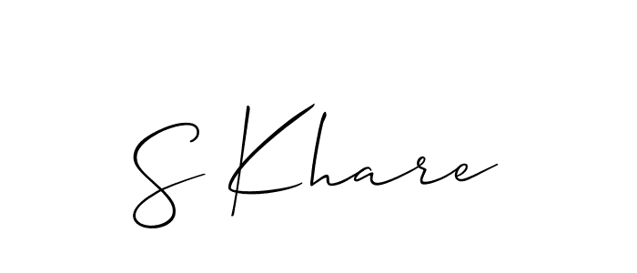 The best way (Allison_Script) to make a short signature is to pick only two or three words in your name. The name S Khare include a total of six letters. For converting this name. S Khare signature style 2 images and pictures png