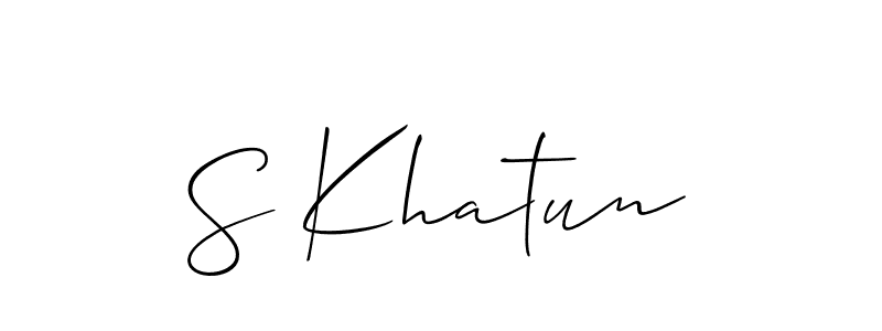 Use a signature maker to create a handwritten signature online. With this signature software, you can design (Allison_Script) your own signature for name S Khatun. S Khatun signature style 2 images and pictures png