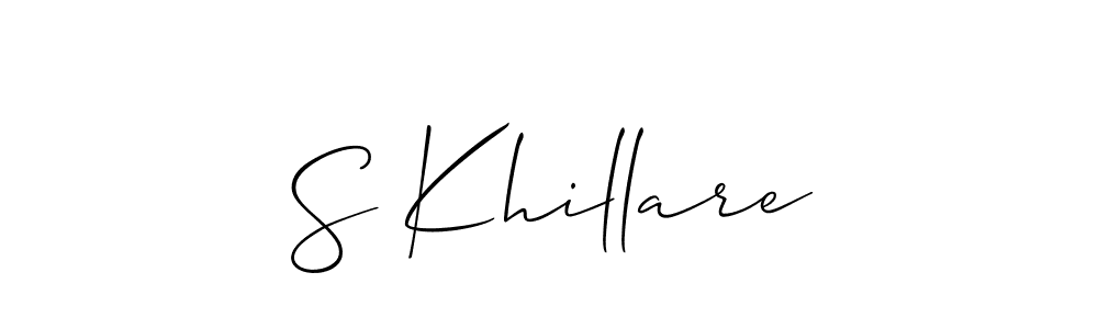 if you are searching for the best signature style for your name S Khillare. so please give up your signature search. here we have designed multiple signature styles  using Allison_Script. S Khillare signature style 2 images and pictures png