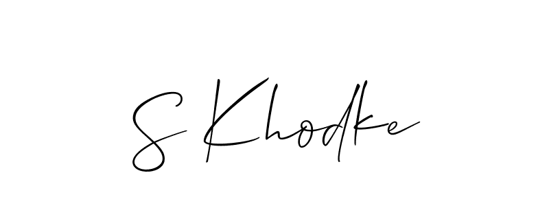 How to make S Khodke signature? Allison_Script is a professional autograph style. Create handwritten signature for S Khodke name. S Khodke signature style 2 images and pictures png