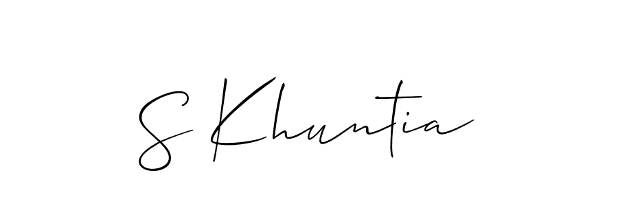 How to make S Khuntia signature? Allison_Script is a professional autograph style. Create handwritten signature for S Khuntia name. S Khuntia signature style 2 images and pictures png