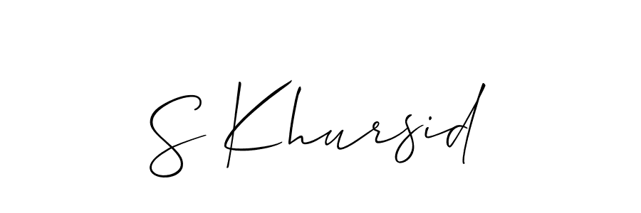 How to make S Khursid signature? Allison_Script is a professional autograph style. Create handwritten signature for S Khursid name. S Khursid signature style 2 images and pictures png