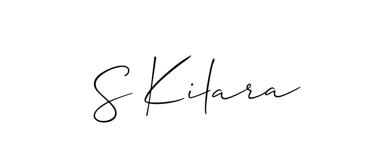 Allison_Script is a professional signature style that is perfect for those who want to add a touch of class to their signature. It is also a great choice for those who want to make their signature more unique. Get S Kilara name to fancy signature for free. S Kilara signature style 2 images and pictures png