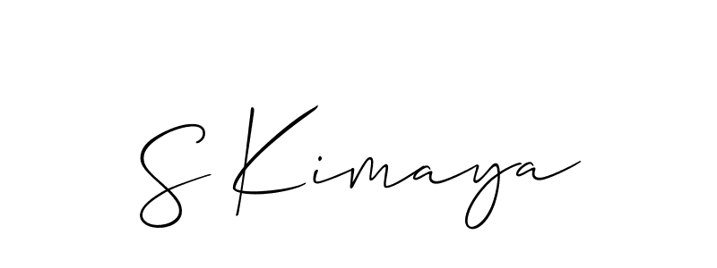 Make a beautiful signature design for name S Kimaya. With this signature (Allison_Script) style, you can create a handwritten signature for free. S Kimaya signature style 2 images and pictures png