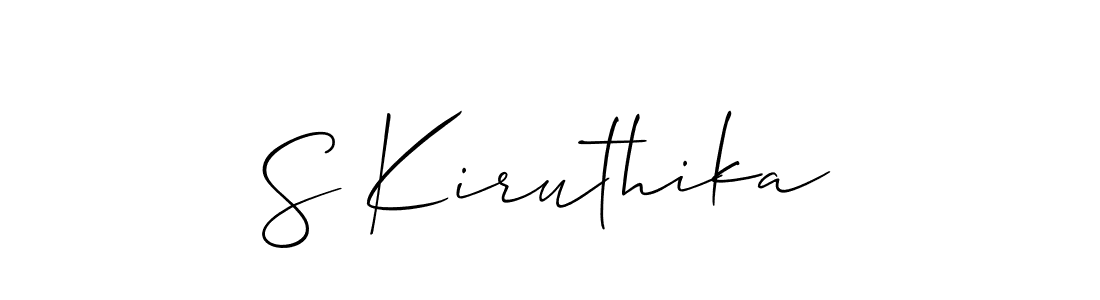 Use a signature maker to create a handwritten signature online. With this signature software, you can design (Allison_Script) your own signature for name S Kiruthika. S Kiruthika signature style 2 images and pictures png