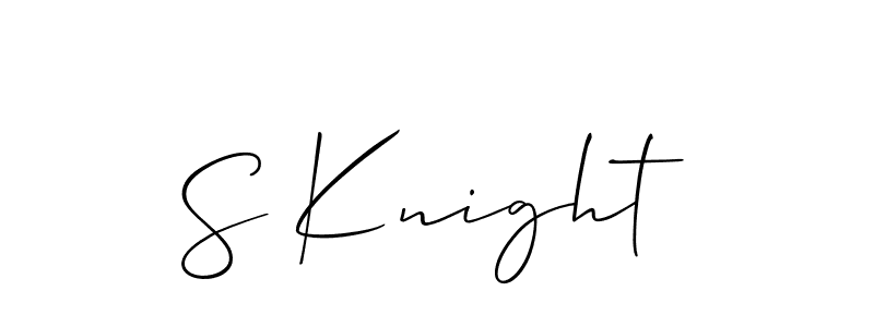 Design your own signature with our free online signature maker. With this signature software, you can create a handwritten (Allison_Script) signature for name S Knight. S Knight signature style 2 images and pictures png