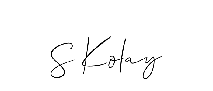 How to make S Kolay signature? Allison_Script is a professional autograph style. Create handwritten signature for S Kolay name. S Kolay signature style 2 images and pictures png