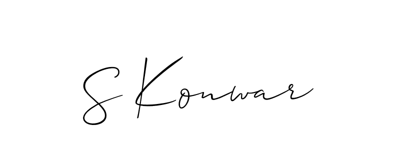 How to make S Konwar signature? Allison_Script is a professional autograph style. Create handwritten signature for S Konwar name. S Konwar signature style 2 images and pictures png