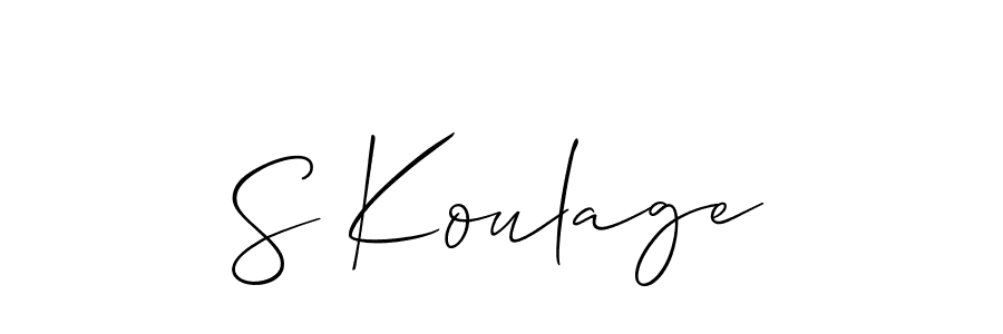 How to make S Koulage signature? Allison_Script is a professional autograph style. Create handwritten signature for S Koulage name. S Koulage signature style 2 images and pictures png