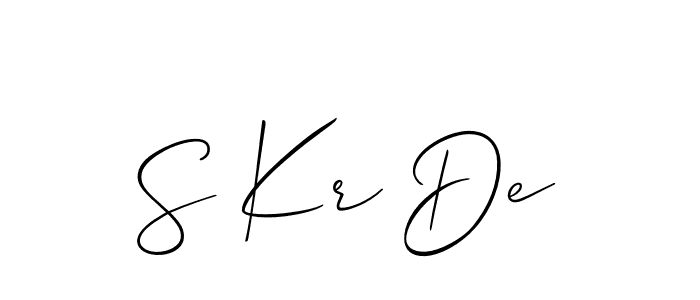 Make a beautiful signature design for name S Kr De. With this signature (Allison_Script) style, you can create a handwritten signature for free. S Kr De signature style 2 images and pictures png