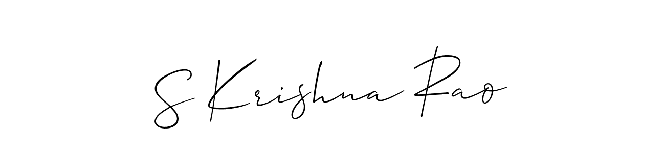 Make a beautiful signature design for name S Krishna Rao. With this signature (Allison_Script) style, you can create a handwritten signature for free. S Krishna Rao signature style 2 images and pictures png