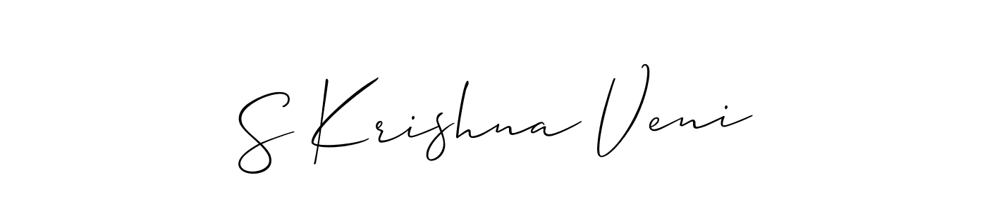 How to Draw S Krishna Veni signature style? Allison_Script is a latest design signature styles for name S Krishna Veni. S Krishna Veni signature style 2 images and pictures png