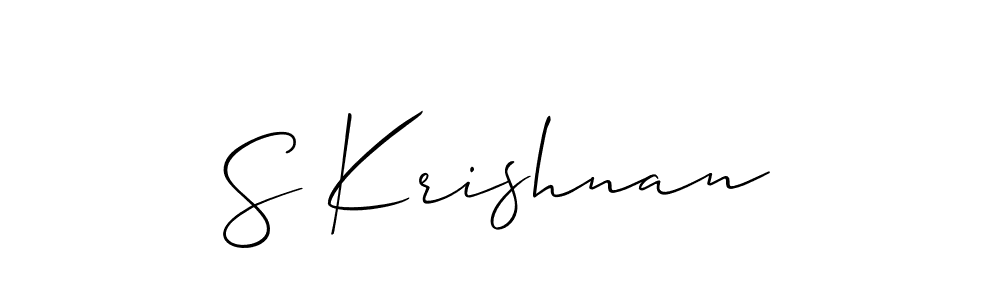 Design your own signature with our free online signature maker. With this signature software, you can create a handwritten (Allison_Script) signature for name S Krishnan. S Krishnan signature style 2 images and pictures png