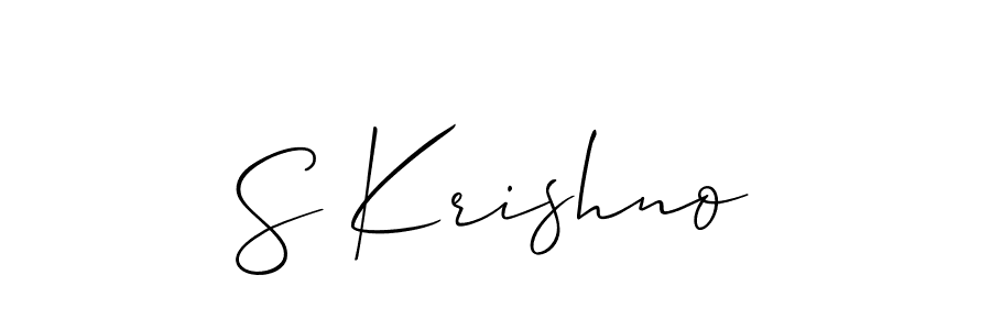 How to make S Krishno signature? Allison_Script is a professional autograph style. Create handwritten signature for S Krishno name. S Krishno signature style 2 images and pictures png