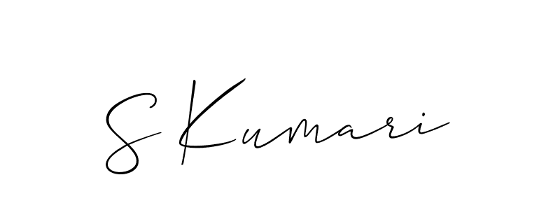 if you are searching for the best signature style for your name S Kumari. so please give up your signature search. here we have designed multiple signature styles  using Allison_Script. S Kumari signature style 2 images and pictures png