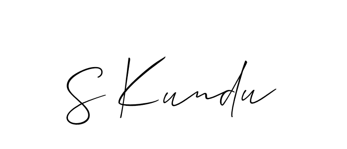 if you are searching for the best signature style for your name S Kundu. so please give up your signature search. here we have designed multiple signature styles  using Allison_Script. S Kundu signature style 2 images and pictures png