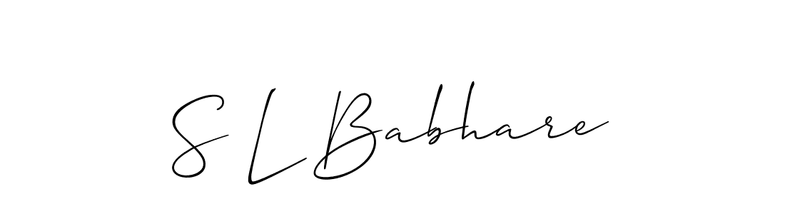 It looks lik you need a new signature style for name S L Babhare. Design unique handwritten (Allison_Script) signature with our free signature maker in just a few clicks. S L Babhare signature style 2 images and pictures png