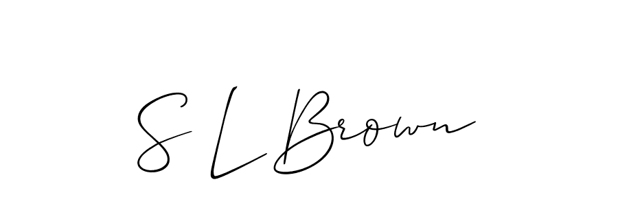 How to make S L Brown name signature. Use Allison_Script style for creating short signs online. This is the latest handwritten sign. S L Brown signature style 2 images and pictures png