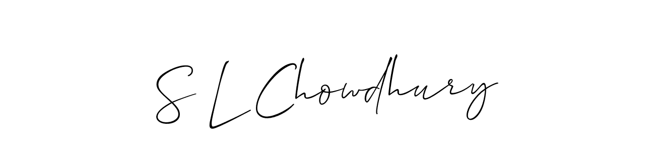 Make a beautiful signature design for name S L Chowdhury. With this signature (Allison_Script) style, you can create a handwritten signature for free. S L Chowdhury signature style 2 images and pictures png