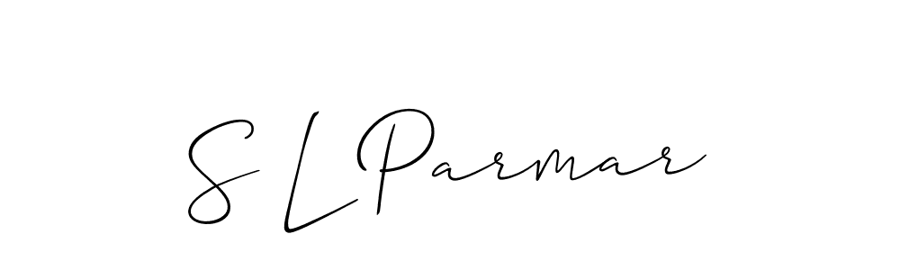 Allison_Script is a professional signature style that is perfect for those who want to add a touch of class to their signature. It is also a great choice for those who want to make their signature more unique. Get S L Parmar name to fancy signature for free. S L Parmar signature style 2 images and pictures png